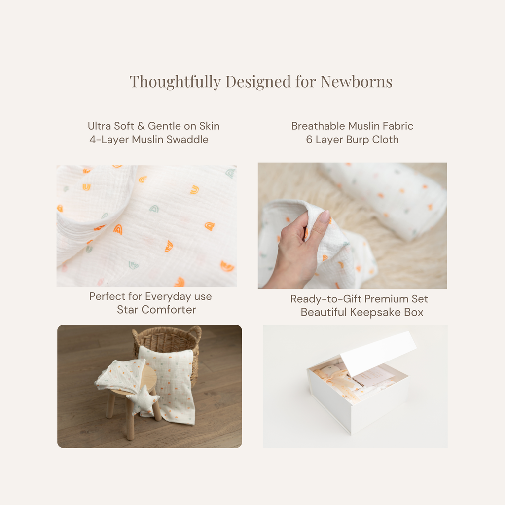 <div id="sectiontarget">Premium Baby Gift Box 🤍 | Made with 100% Cotton Muslin</div>